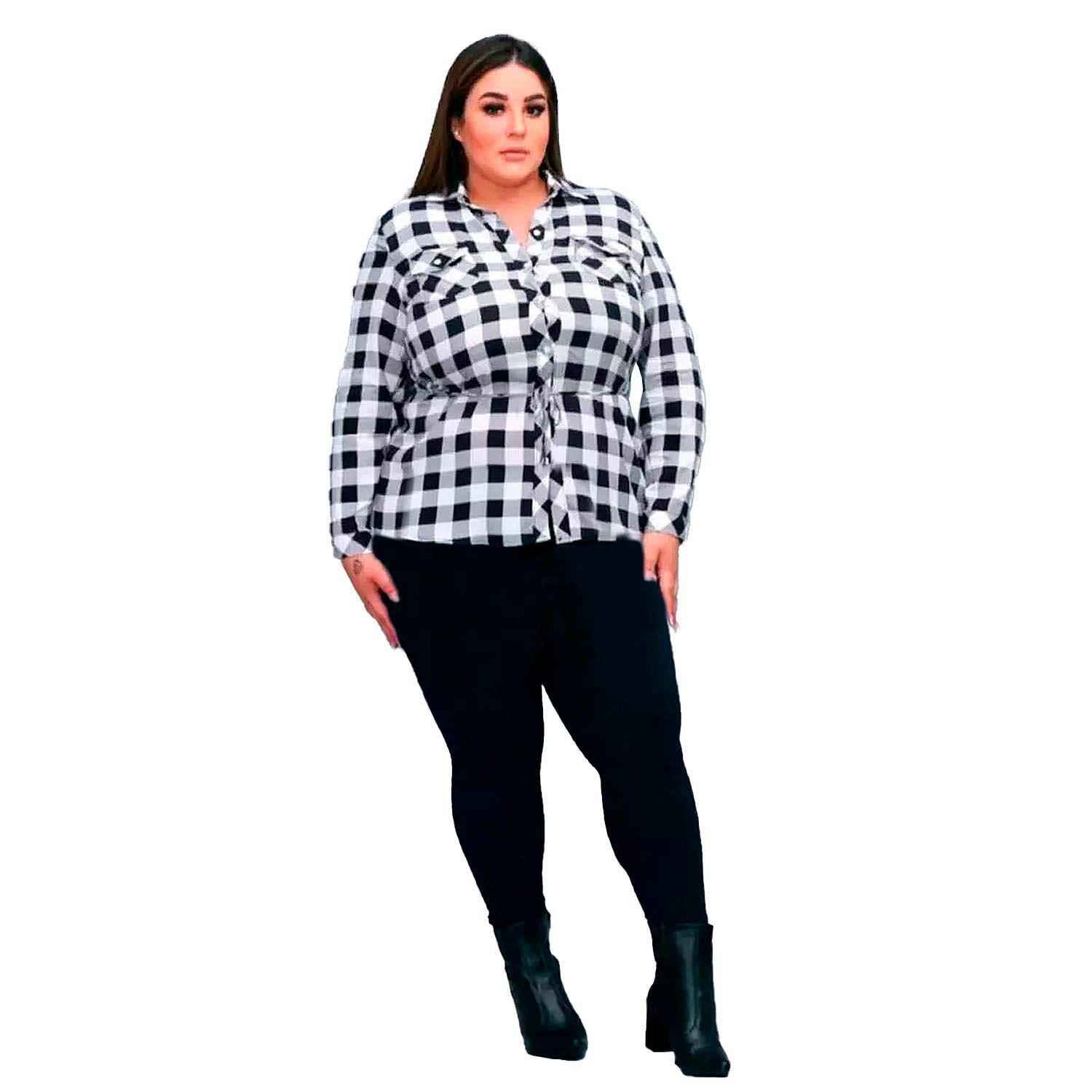 Imagem de Camisa Xadrez Feminina Adulta Quadrilha Vestido de Festa Junina