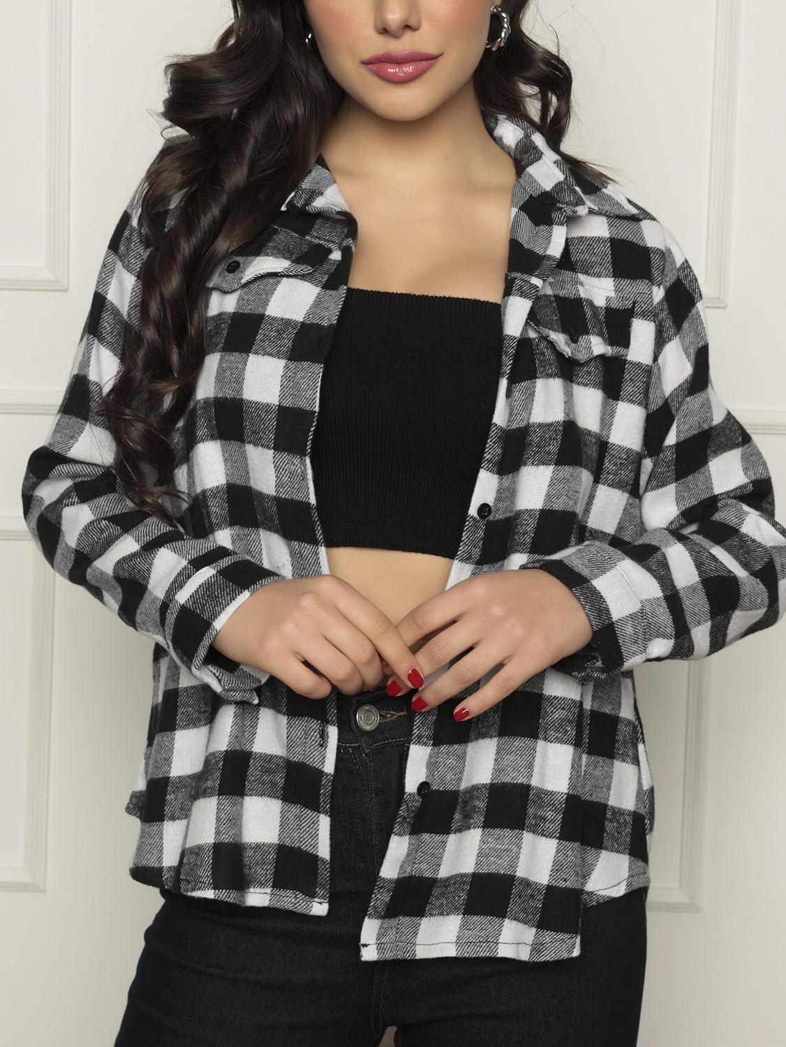 Fashion Roupas Xadrez Feminina 2019 Hot Camisa Xadrez Moda 2019