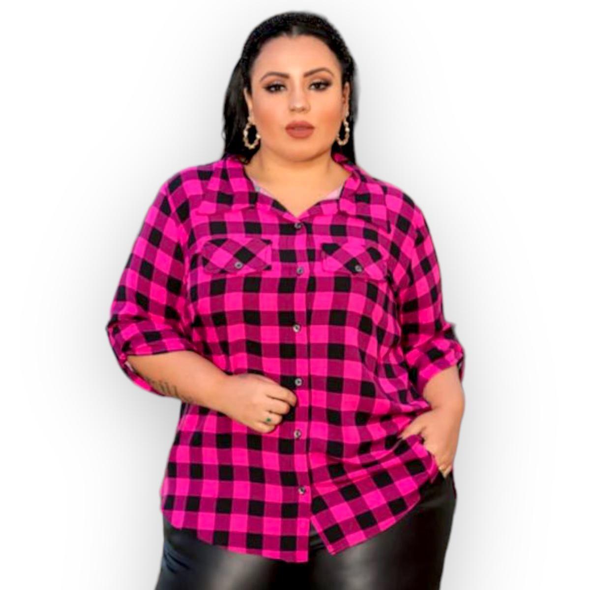 Camisa Xadrez Camisa Feminina Para Festa Cropped Roupas Femininas