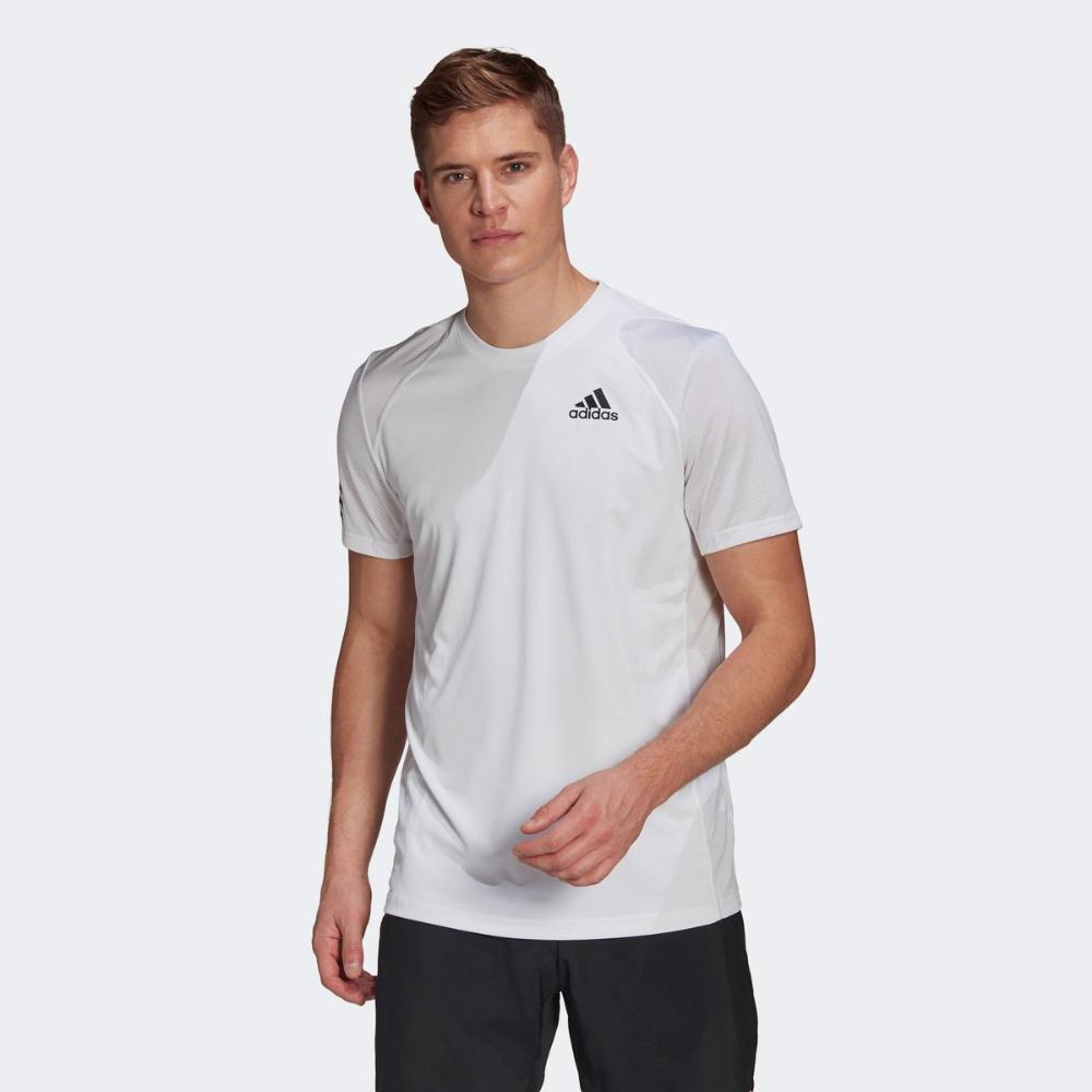 camiseta adidas listras manga masculina
