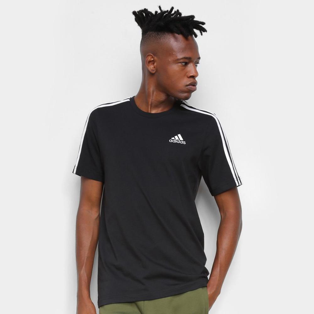 camisa da adidas branca com listra preta