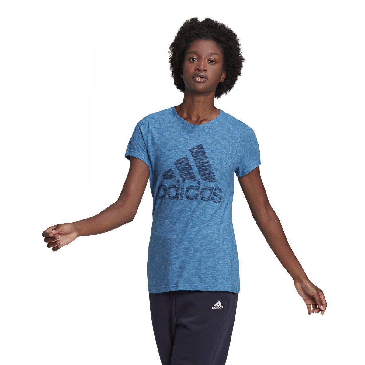 camiseta adidas azul feminina