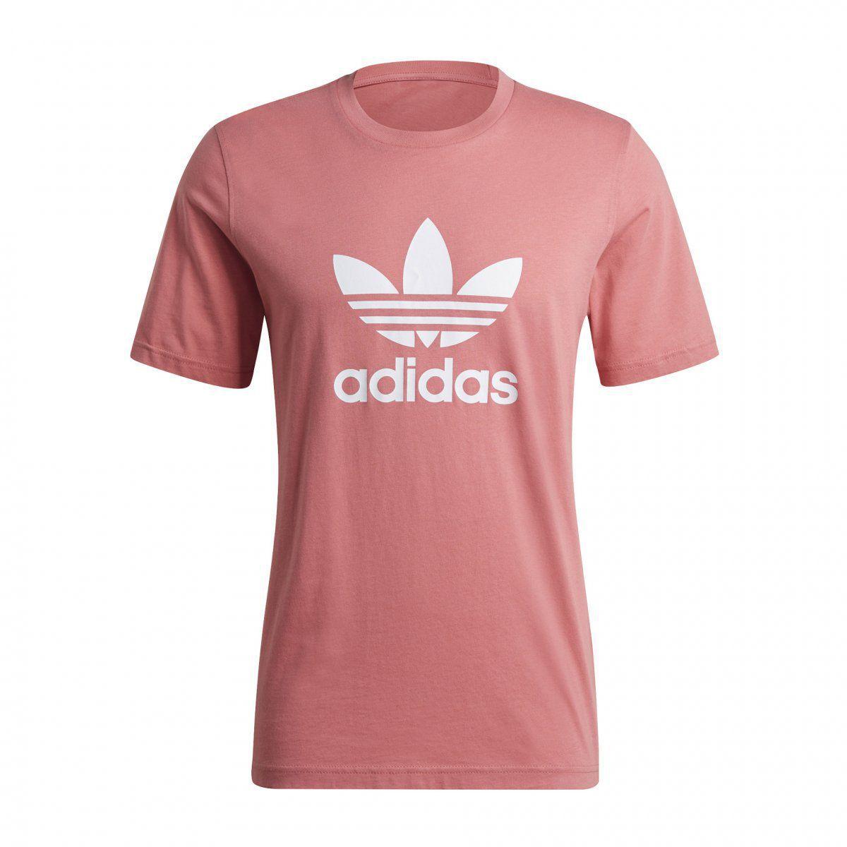 camiseta adidas trefoil feminina rosa