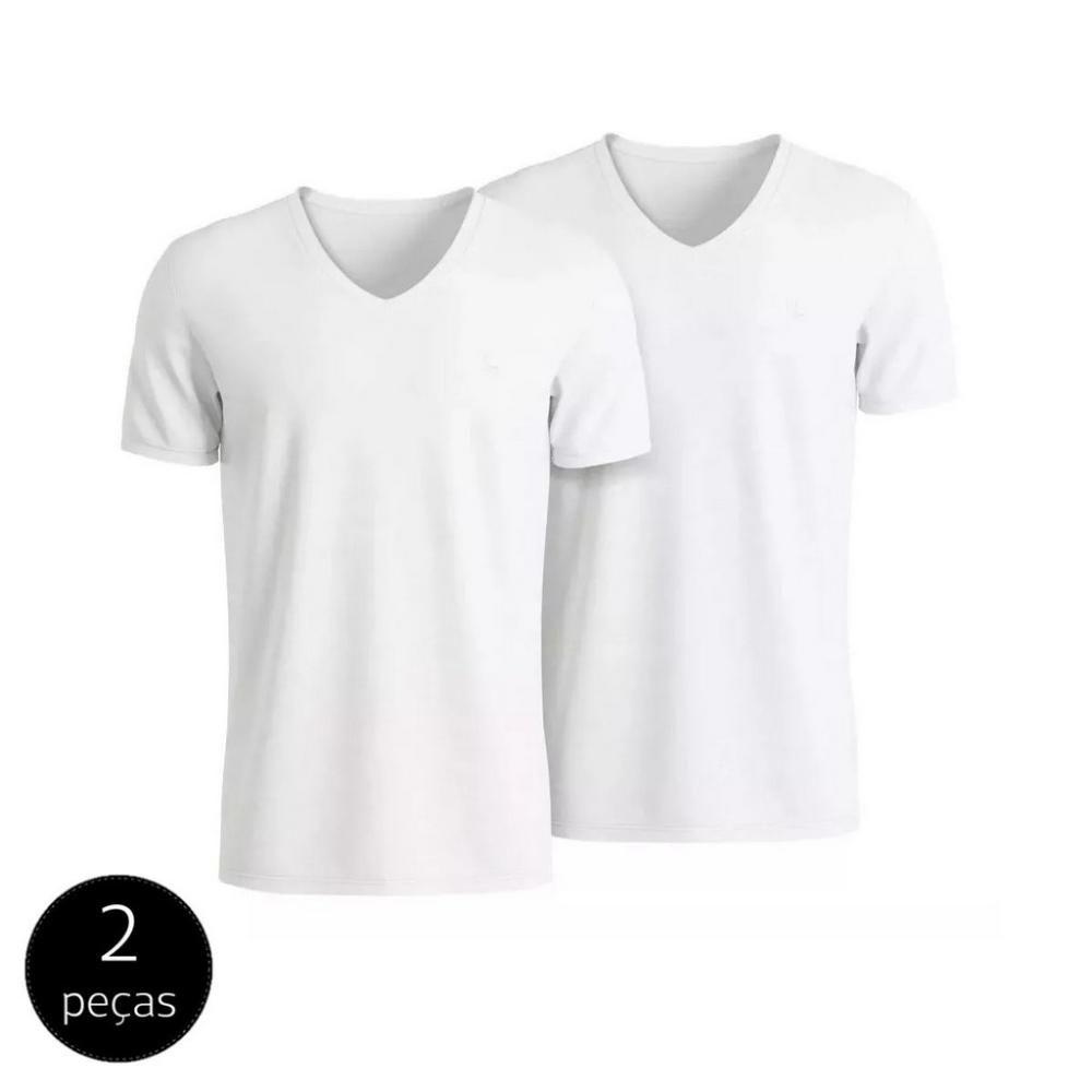 camiseta basica algodao com elastano