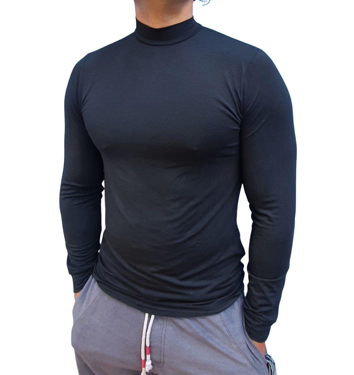 camisetas masculinas gola alta
