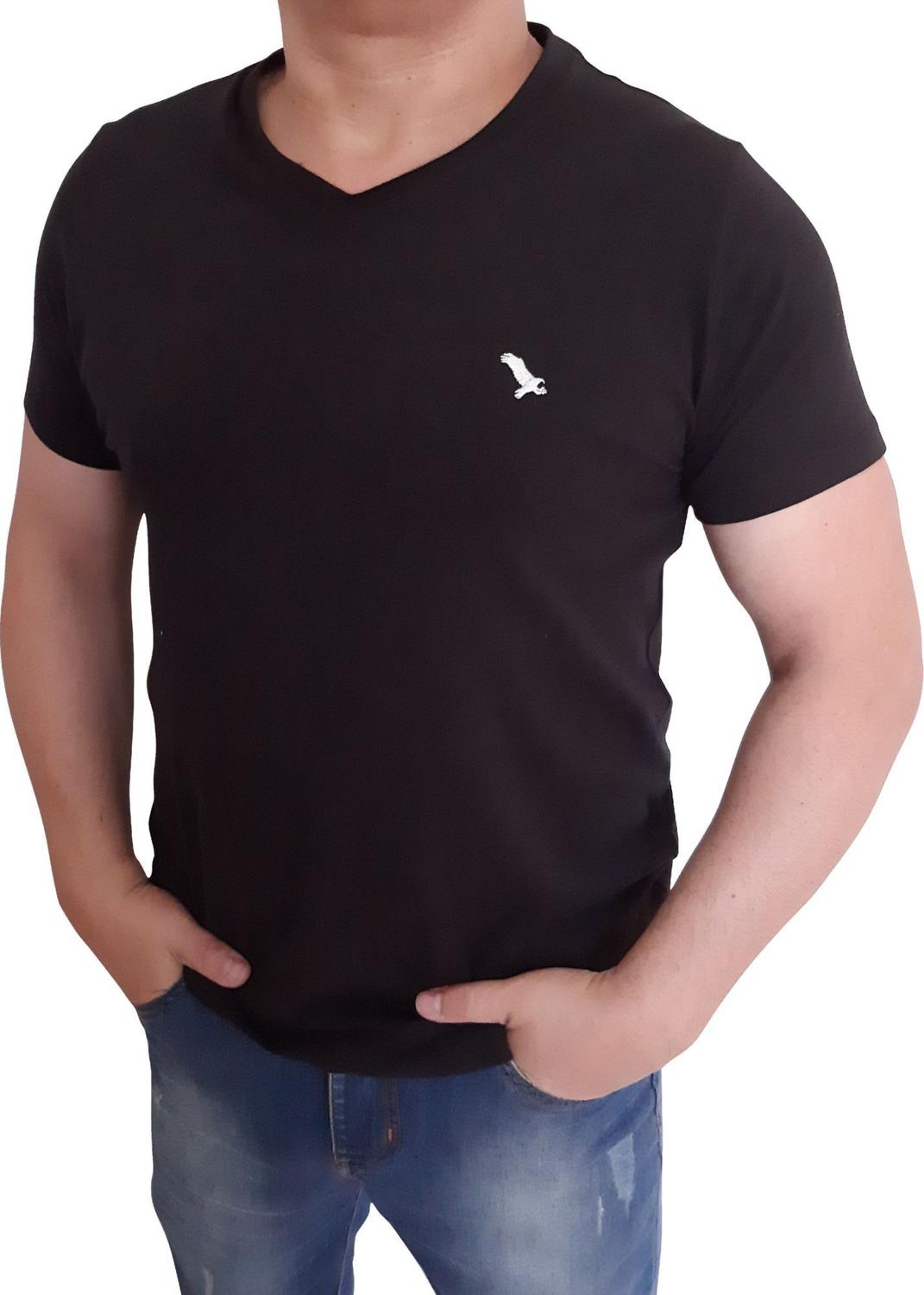 camiseta gola v lisa