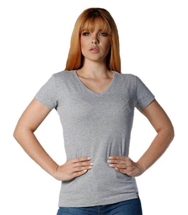 blusa cinza lisa feminina