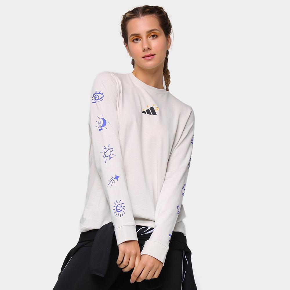 camiseta feminina manga longa adidas