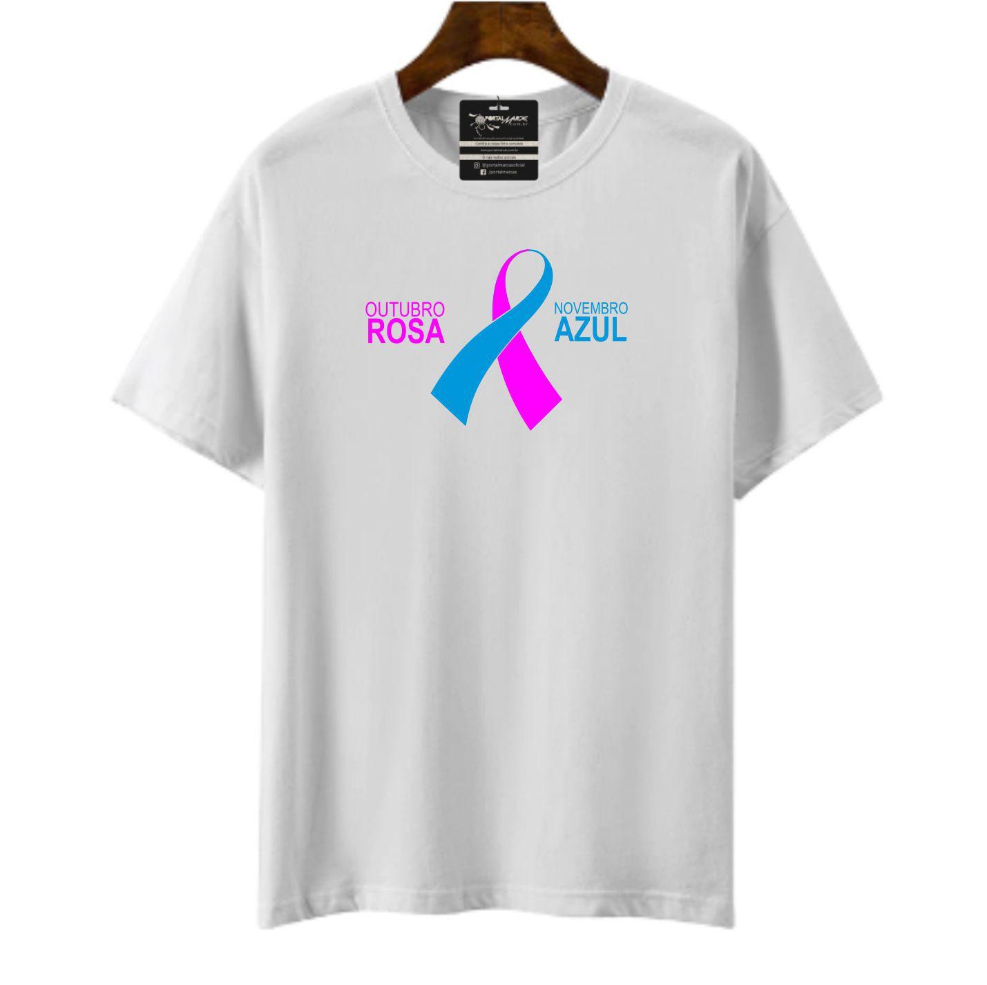 Camiseta Outubro Rosa + Novembro Azul no Elo7 | Lv Adesivos e Estampas  (106C169)
