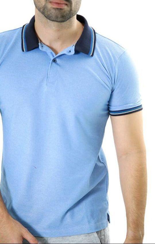 camisa polo azul masculina