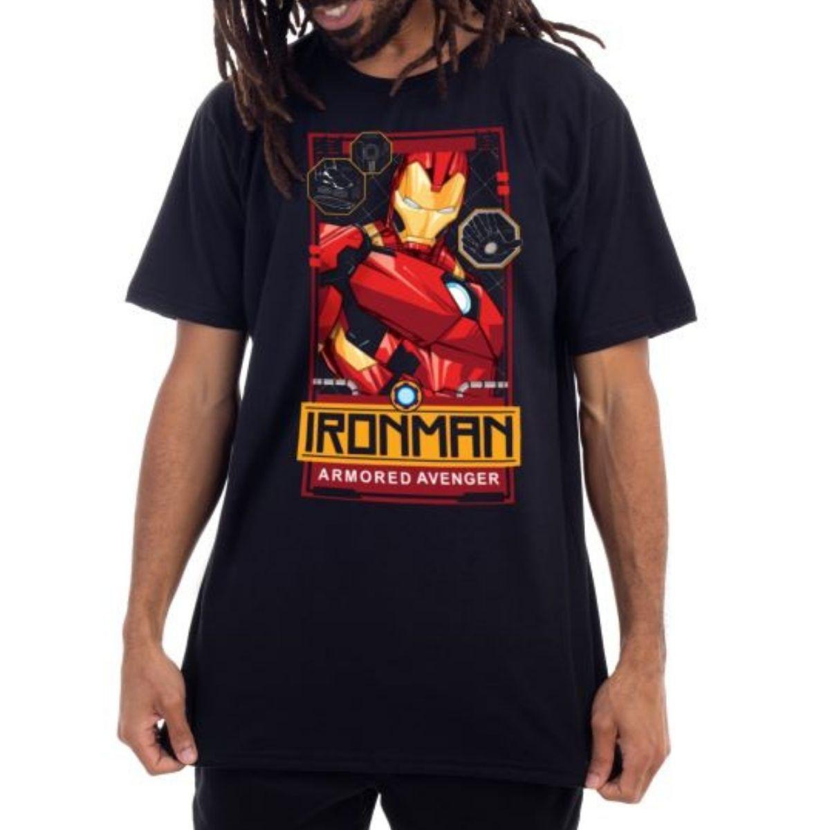 camiseta masculina homem de ferro
