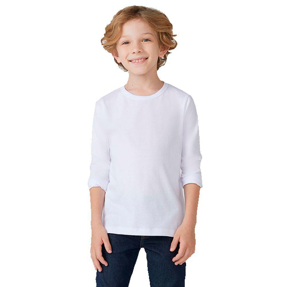 camiseta basica manga longa infantil
