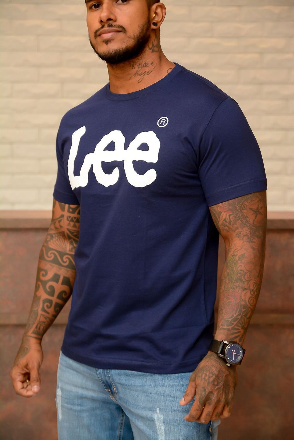 camisa jeans lee masculina