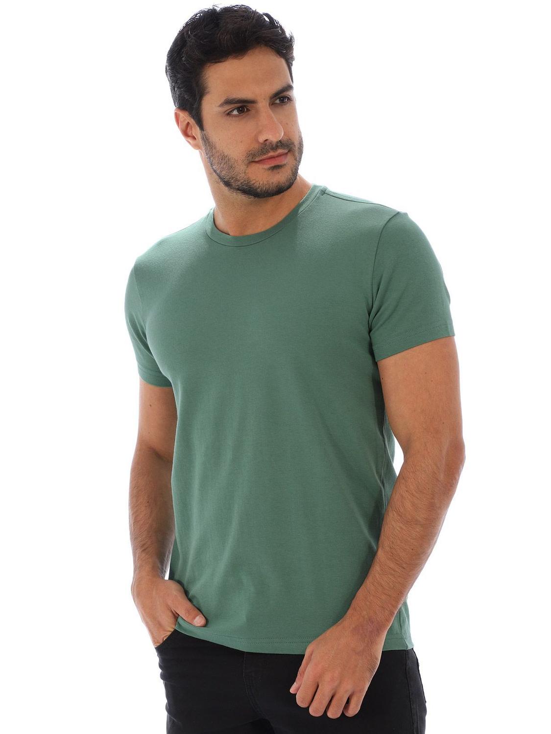 camiseta lisa verde musgo