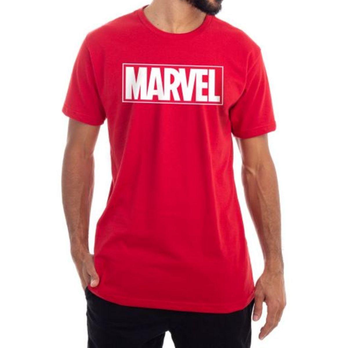 camiseta logo marvel