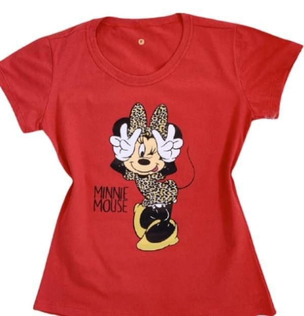 camiseta com estampa da minnie
