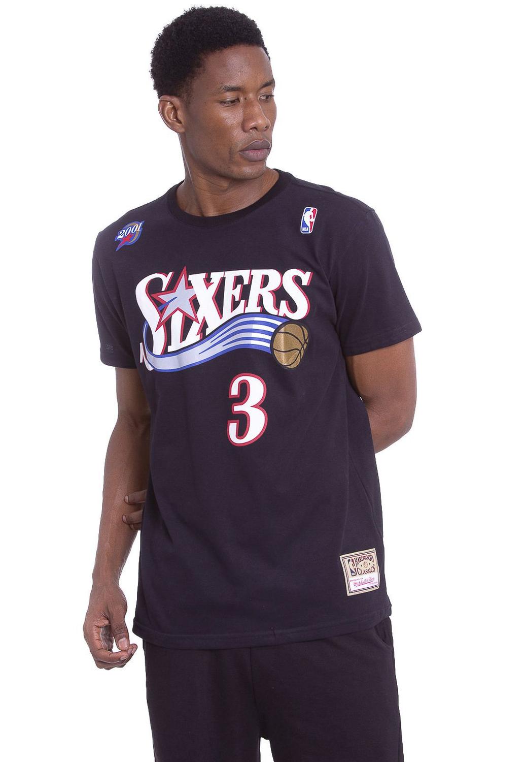 camisa allen iverson 76ers preta