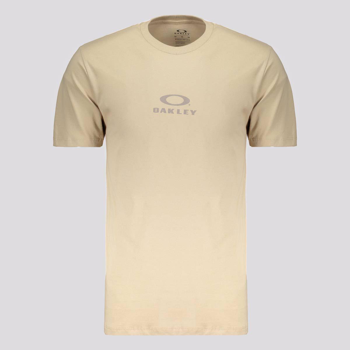 Camiseta Oakley Bark New Logo Bege Camisa e Camiseta Esportiva