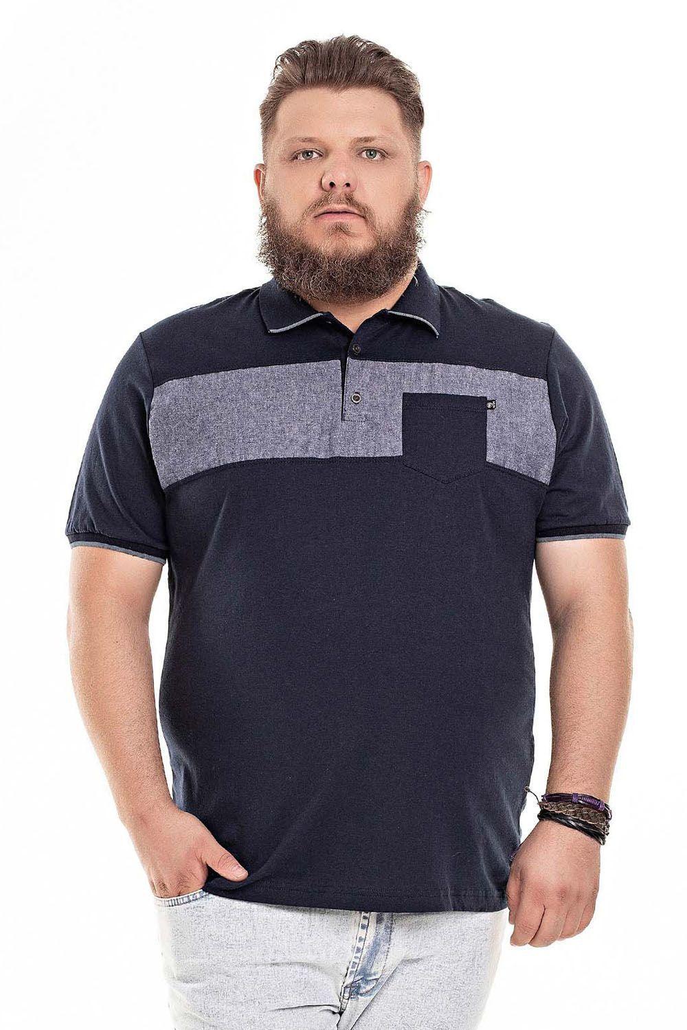 camisa polo plus size masculina