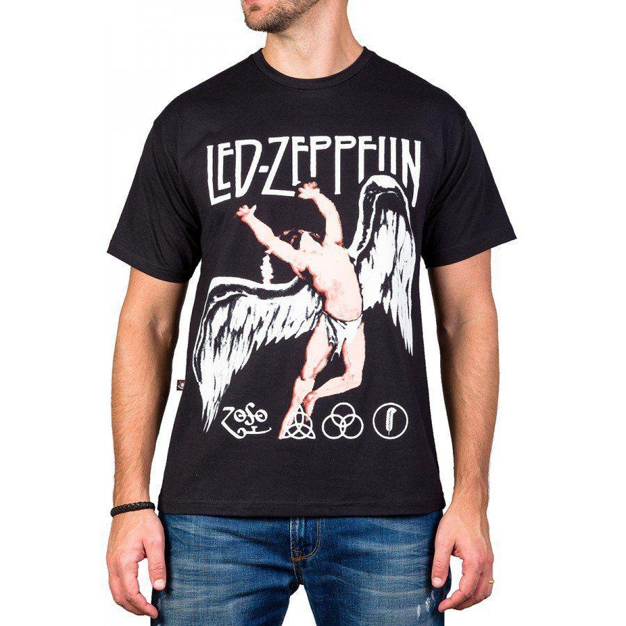 camiseta led zeppelin preta