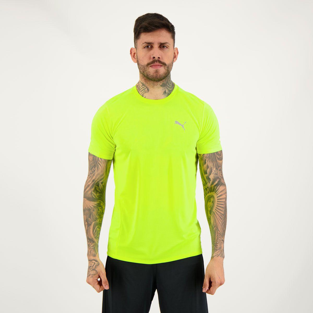 Camiseta Puma Run Favorite SS Verde Fluorescente Camisa para Corrida Magazine Luiza