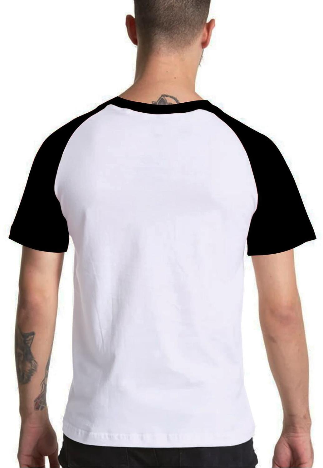 Camiseta branca com manga preta Outlet