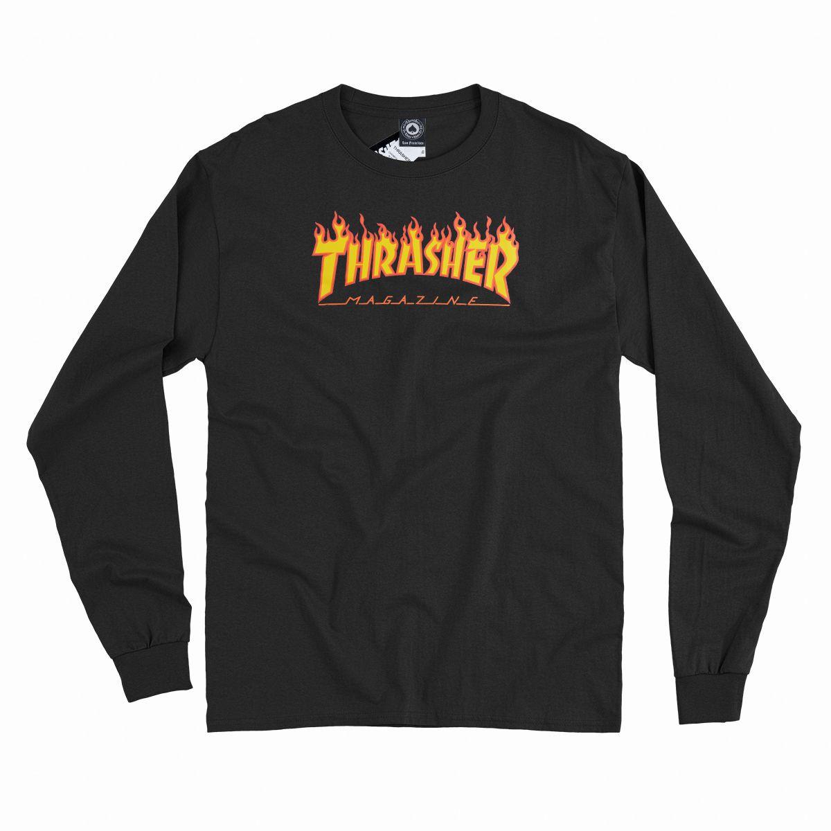 camiseta manga longa thrasher