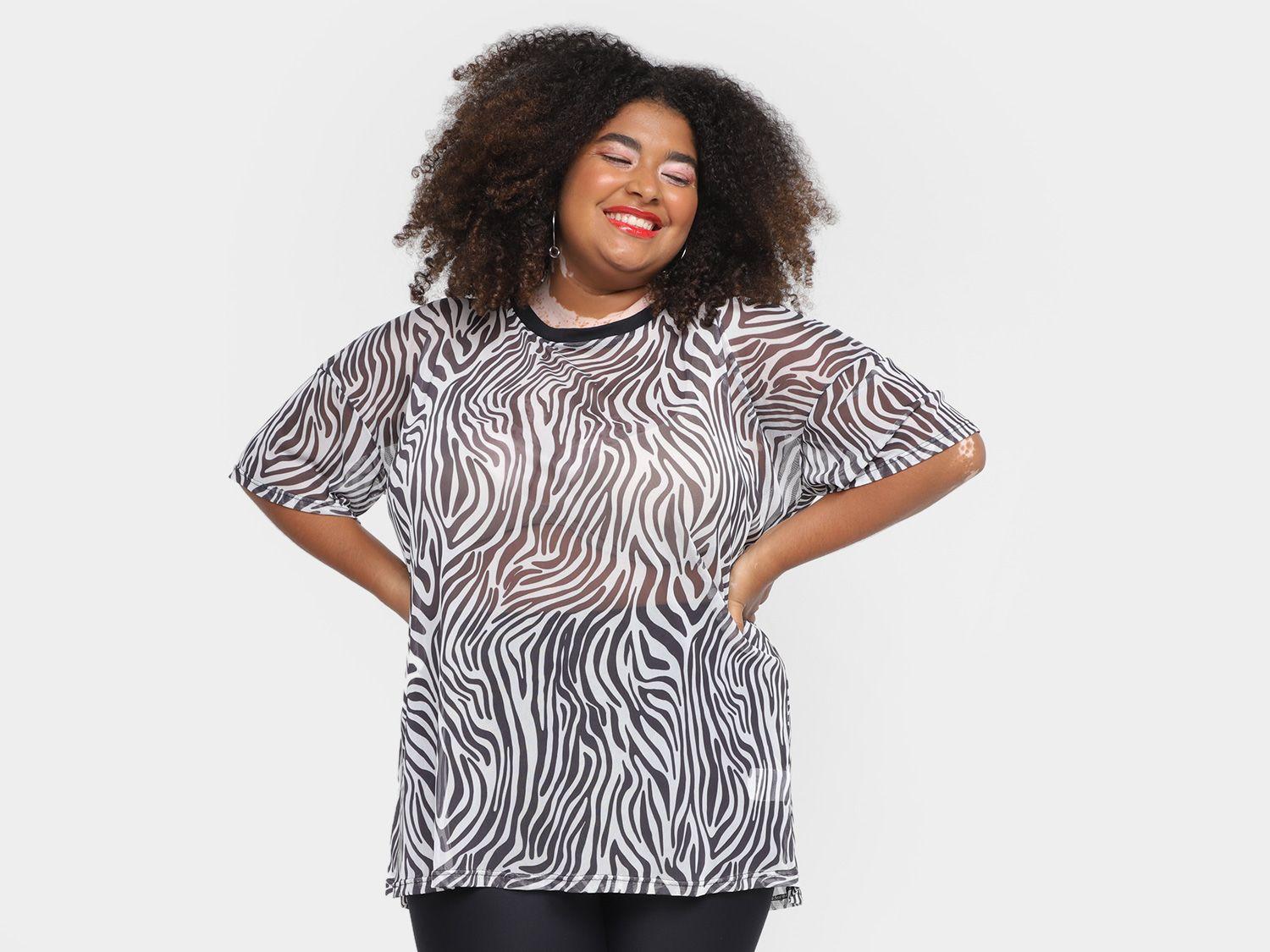 Camiseta Vista Magalu Tule Estampada