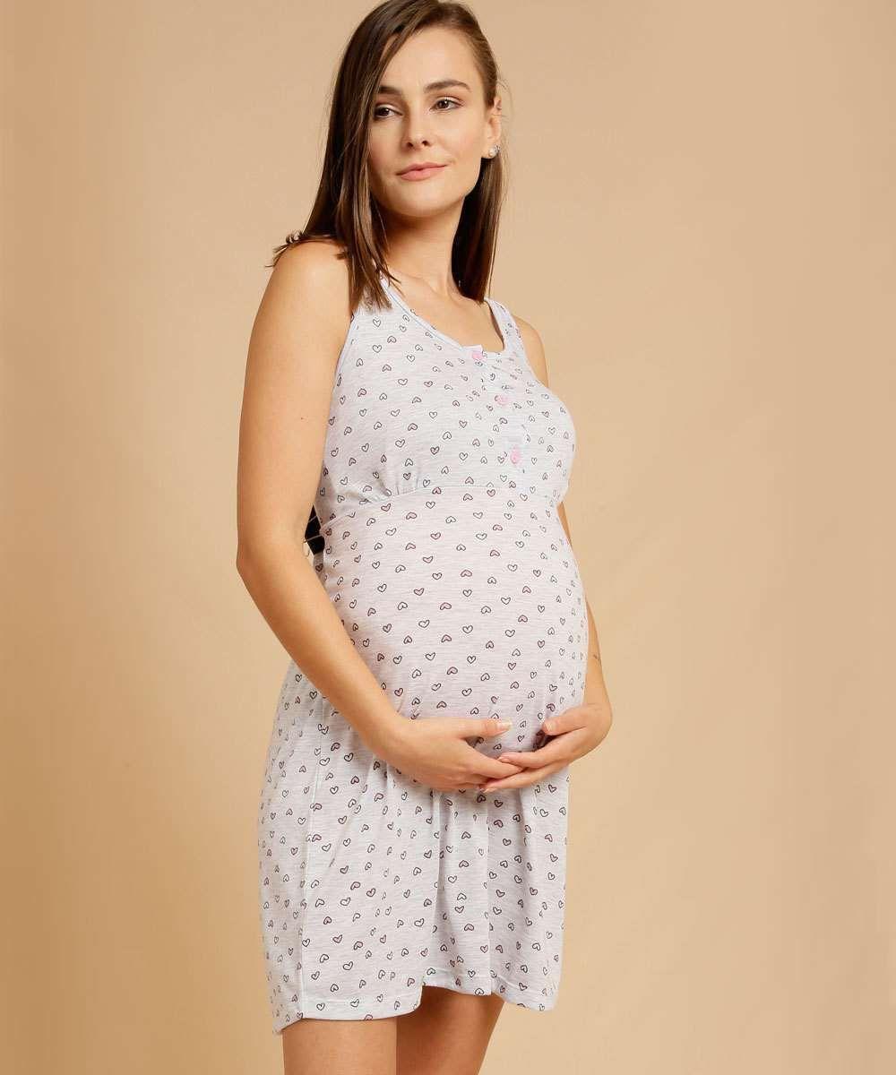 Camisola Feminina Gestante Estampa Corações Marisa - Camisolas, Pijamas e  Robes Gestante - Magazine Luiza