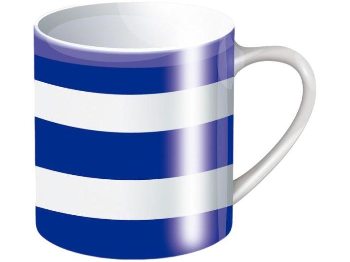 Caneca Chá e Café de Cerâmica Azul e Branco 300ml Hauskraft CANC184