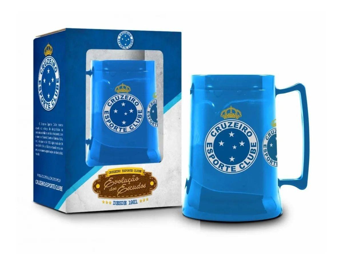 Caneca Gel Torcedor Cruzeiro Escudo 450ml Brasfoot Canecas Magazine Luiza