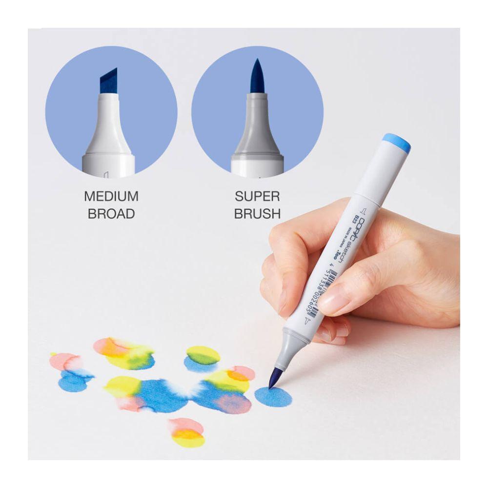 Caneta Copic Marcador Sketch 36 Cores Set Ponta Dupla Caneta Copic Marcador Sketch 36 Cores Set Ponta Dupla