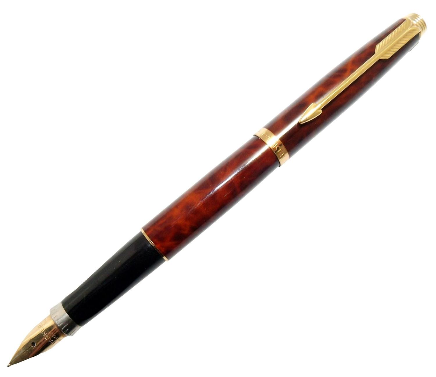 Caneta Parker 75 Laca Chinesa Ouro 14k Média - Caneta