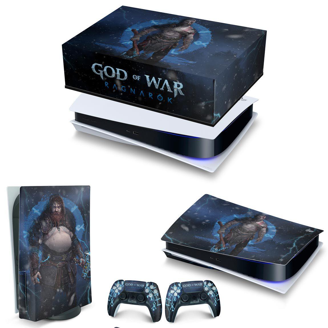 Capa Case e Skin Compatível PS5 Controle - God Of War Ragnarok