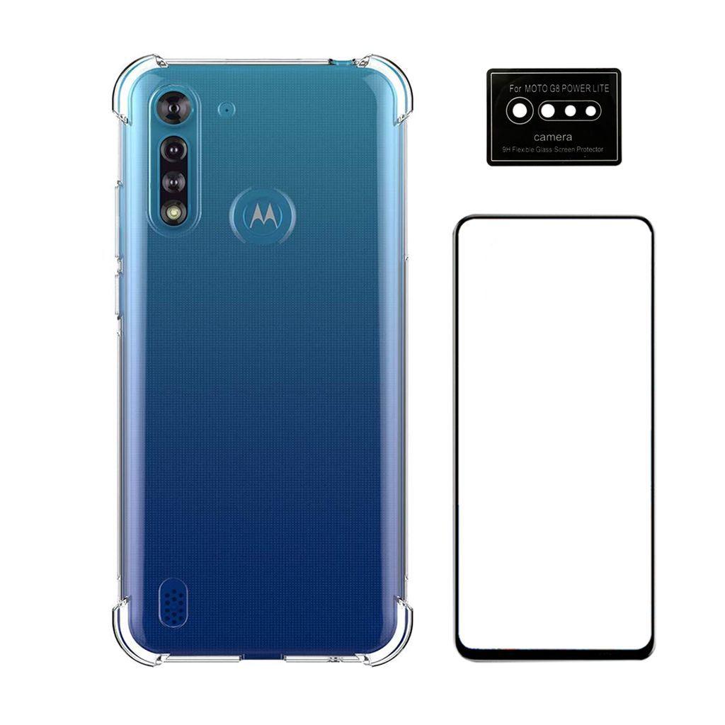 Capa Anti Queda Moto G8 Power Lite + Película 3D Vidro + Película Câmera -  Coronitas Acessorios - Kit Capinha e Película para Celular - Magazine Luiza
