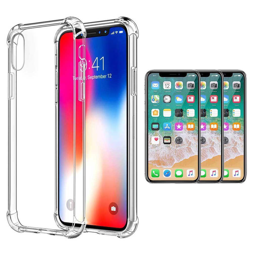 Capa Anti Shock Antiqueda iPhone XR + 3x Películas de