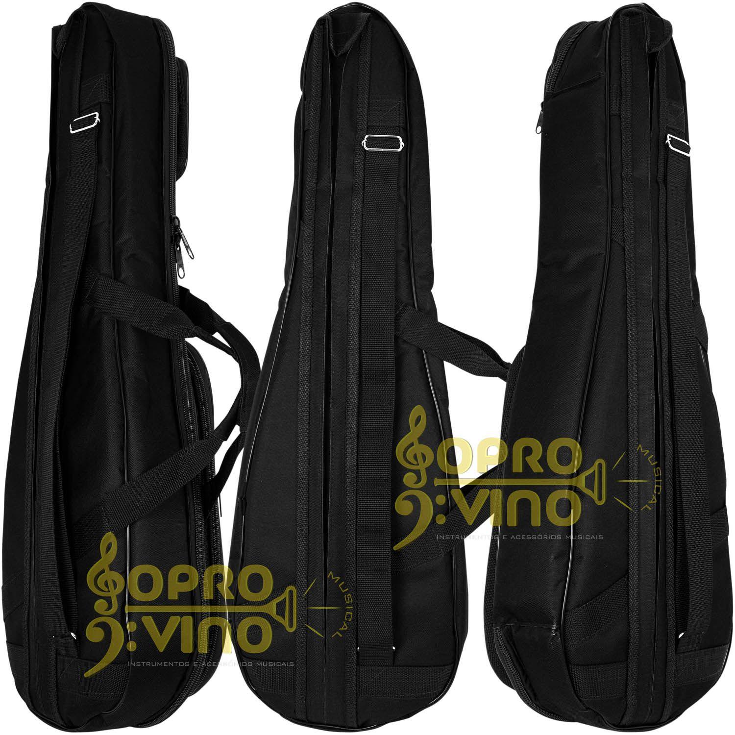 Capa Bag Violino Extra Luxo com Bolsos Cor Preto LP Bags + Flanela
