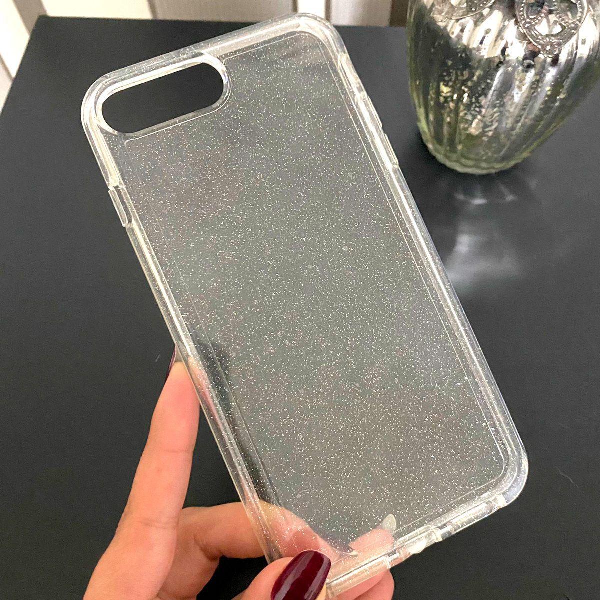 Capa Capinha Case Anti-impacto Transparente com Glitter - iPhone 7/8 Plus -  Smartlov - Capinha de Celular - Magazine Luiza