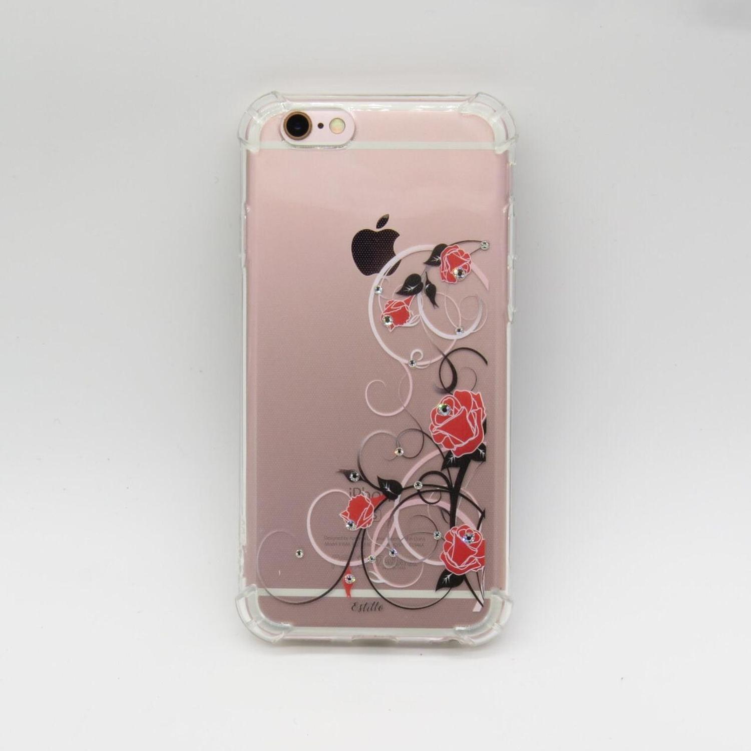 Capa Capinha Case iPhone 6/6S Cristal Estillo Anti Shock Feminina Estampada  rosas canto - Capinha de Celular - Magazine Luiza