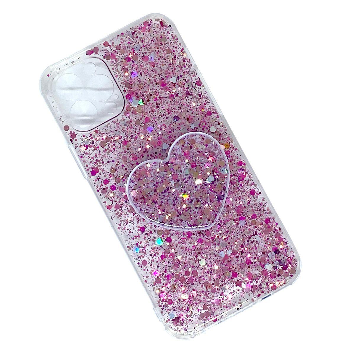 Capa Capinha Case Transparente Glow Glitter Pink + PopSocket de Coração -  iPhone 12/12 Pro - Smartlov - Capinha de Celular - Magazine Luiza