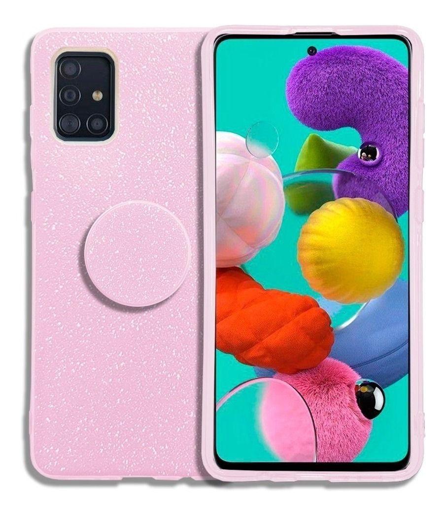 Capa Capinha Glitter Brilhante Fashion Celular Smartphone Samsung Galaxy A31  + Popsocket - Linda - Capinha de Celular - Magazine Luiza