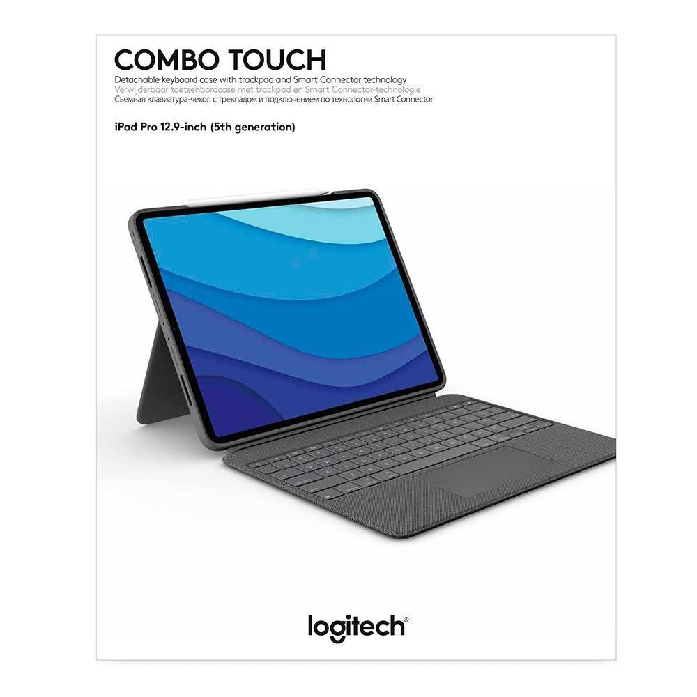 Capa com Teclado Logitech Combo Touch para iPad Pro 12.9 5 Geracao Teclado Destacavel Touchpad Integrado Cinza 920 010097 Kit Teclado e Mouse Magazine Luiza