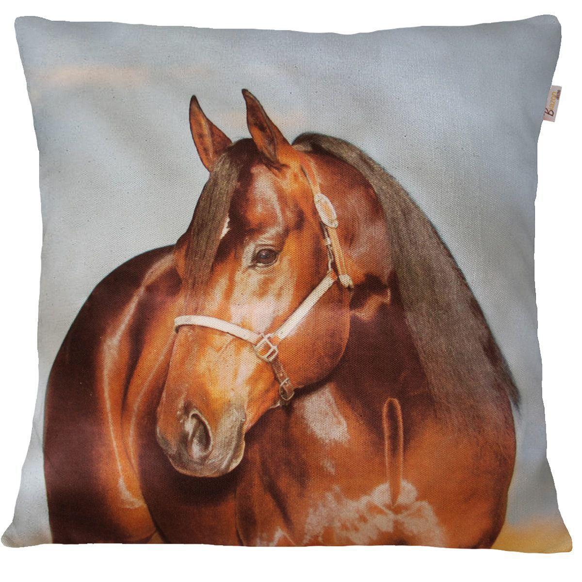 Capa De Almofada Decorativa Animais Cavalo Marrom 45x45cm Sua Casa Decor Capa De Almofada Magazine Luiza