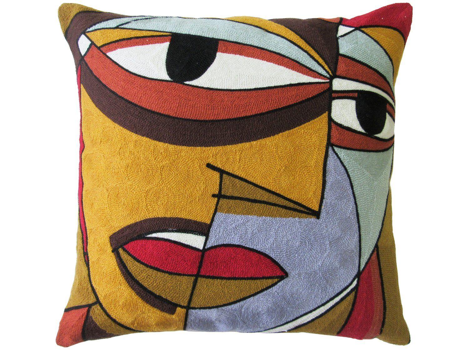 Capa de Almofada Quadrada 45x45cm - Jolitex Ternille Brasileira Face Abstrato