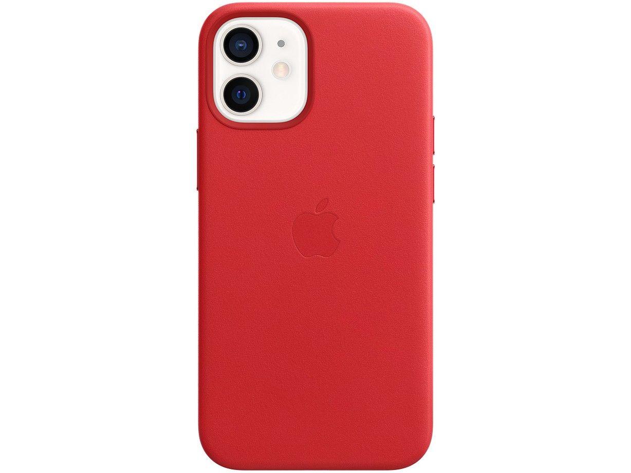 Capa de Couro com MagSafe Escarlate