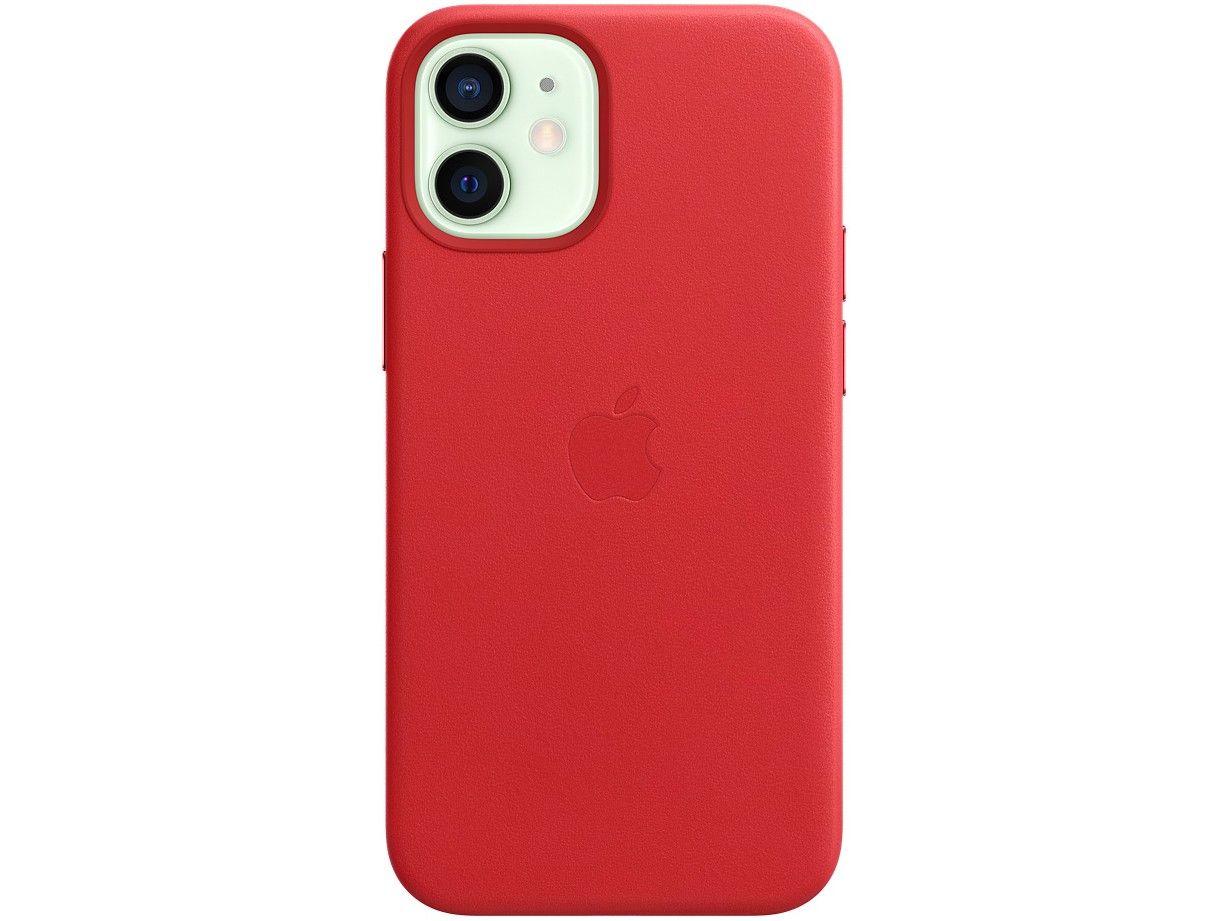 Capa de Couro com MagSafe Escarlate