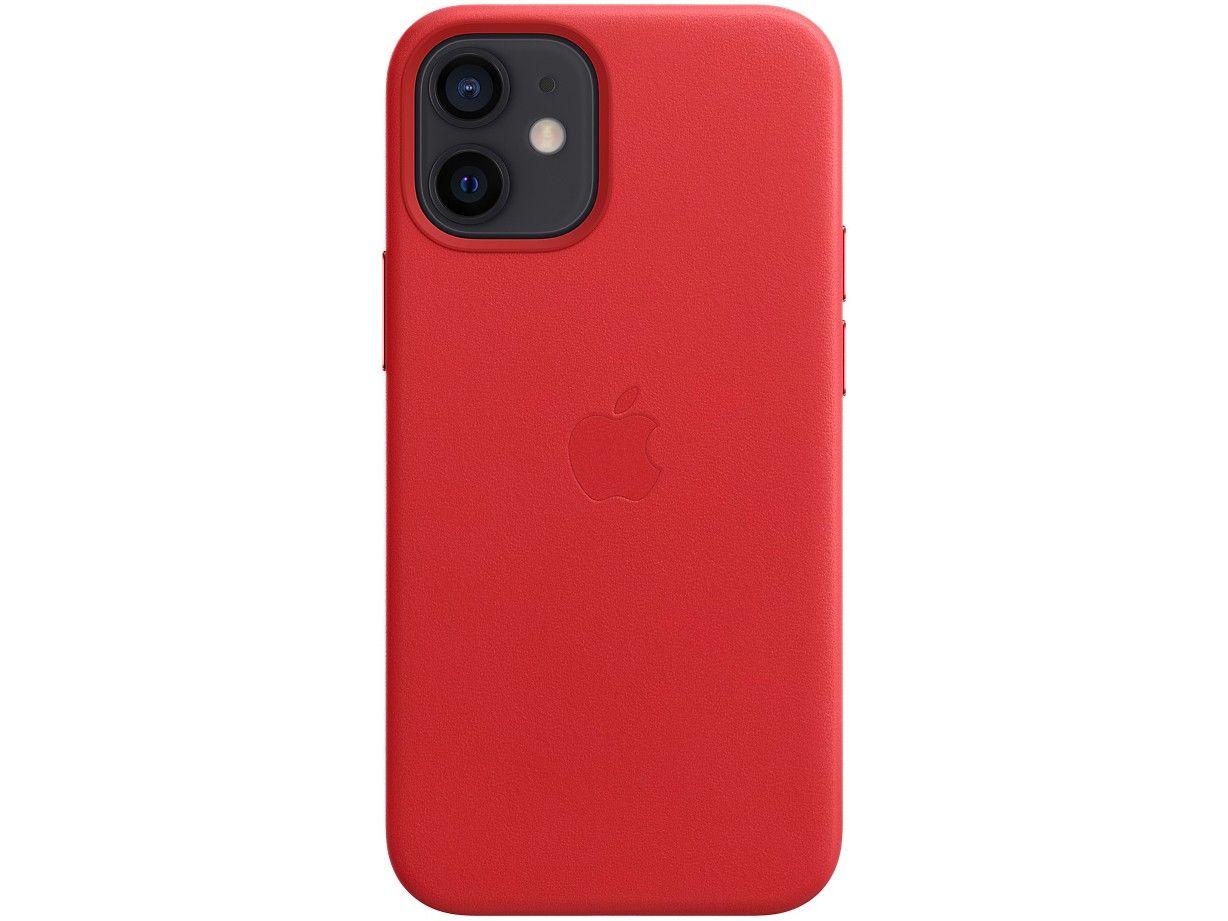 Capa de Couro com MagSafe Escarlate