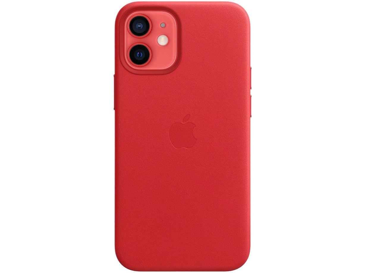 Capa de Couro com MagSafe Escarlate