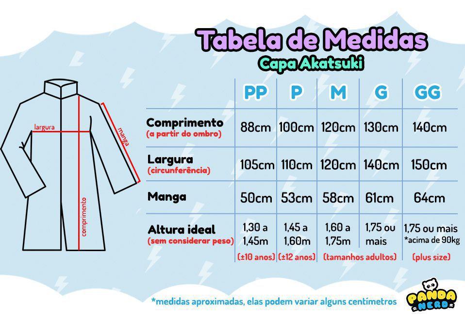 Capa Manto Akatsuki Itachi Uchiha Naruto Infantil e Adulto Bordada Fantasia  Cosplay Anime - Panda Nerd - Fantasias para Crianças - Magazine Luiza