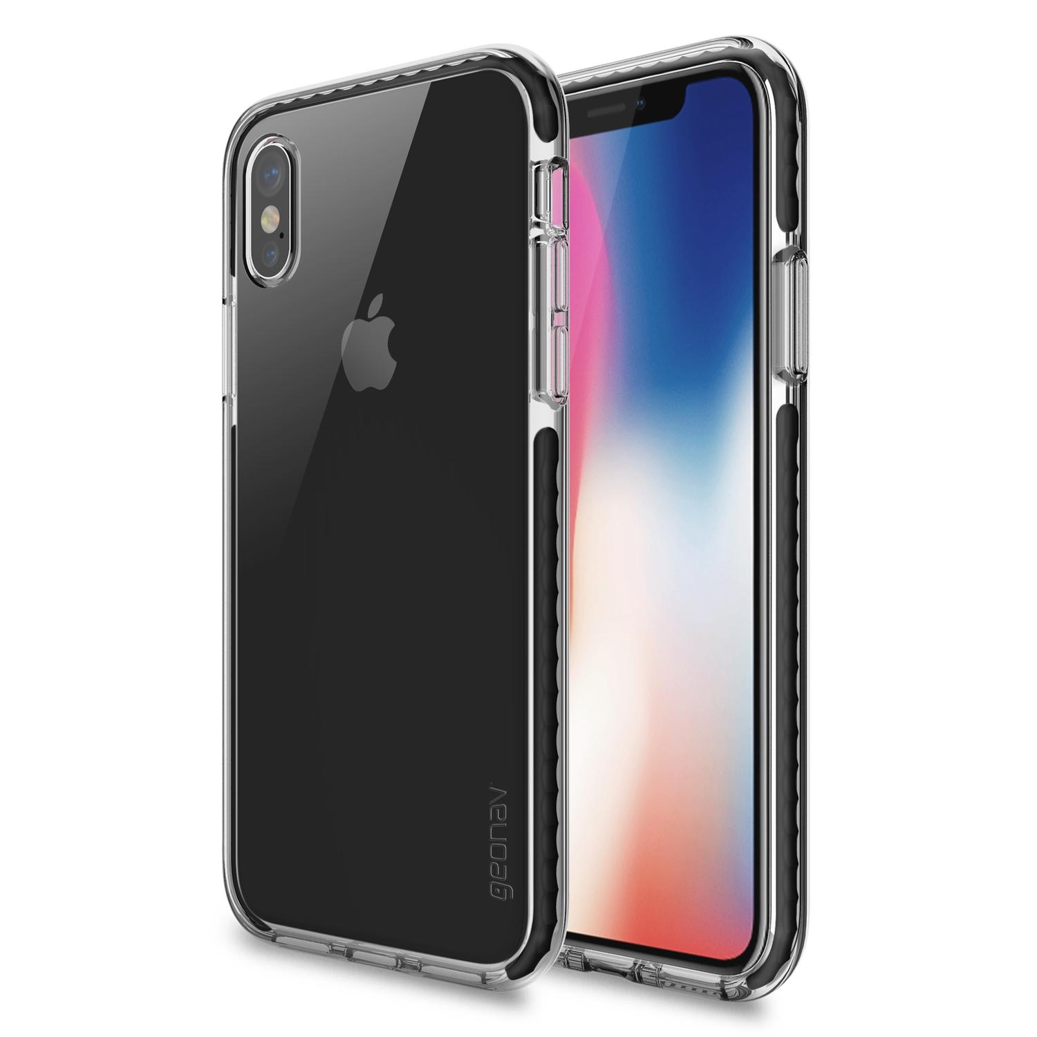 Capa para iphone x impact pro transparente/preto geonav